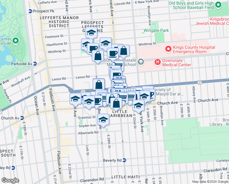 map of restaurants, bars, coffee shops, grocery stores, and more near in Brooklyn