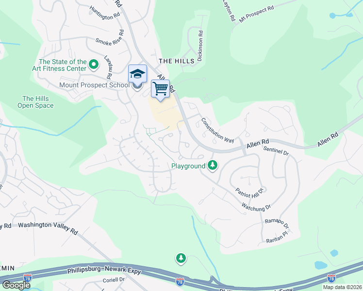 map of restaurants, bars, coffee shops, grocery stores, and more near 20 Dorchester Drive in Basking Ridge
