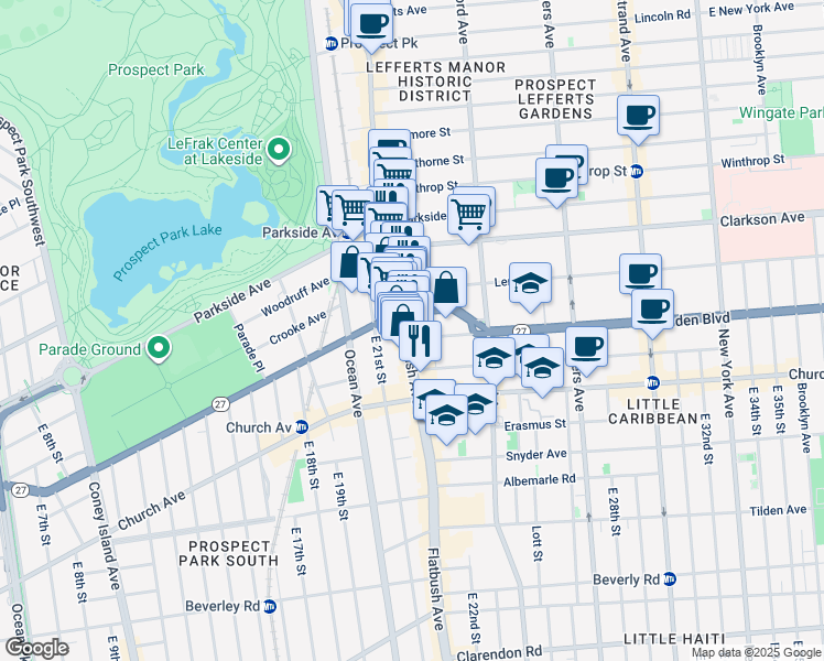 map of restaurants, bars, coffee shops, grocery stores, and more near in Brooklyn
