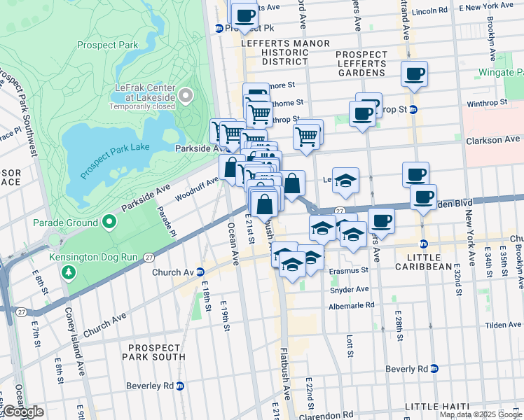 map of restaurants, bars, coffee shops, grocery stores, and more near in Brooklyn