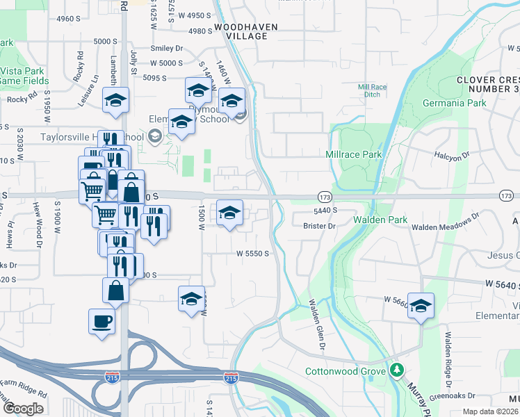 map of restaurants, bars, coffee shops, grocery stores, and more near in Salt Lake City
