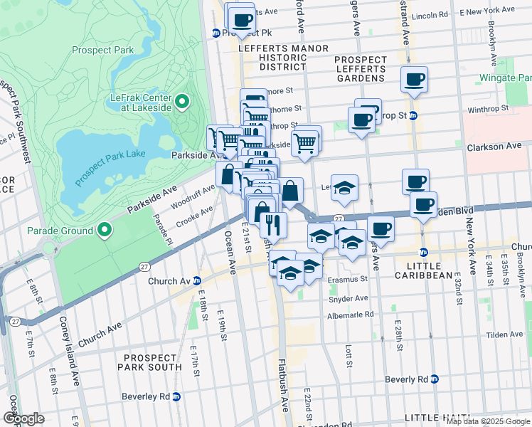 map of restaurants, bars, coffee shops, grocery stores, and more near in Brooklyn