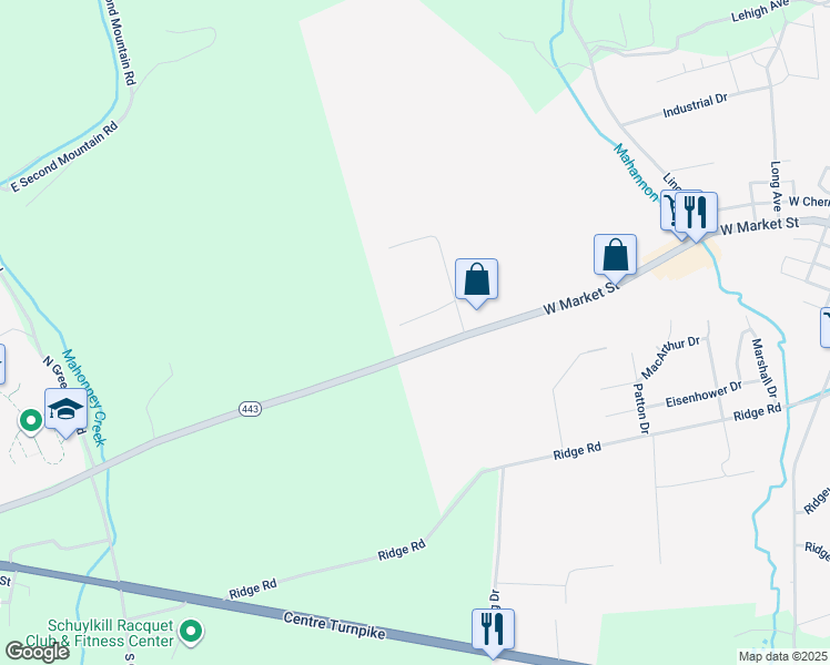map of restaurants, bars, coffee shops, grocery stores, and more near 900 West Market Street in Orwigsburg