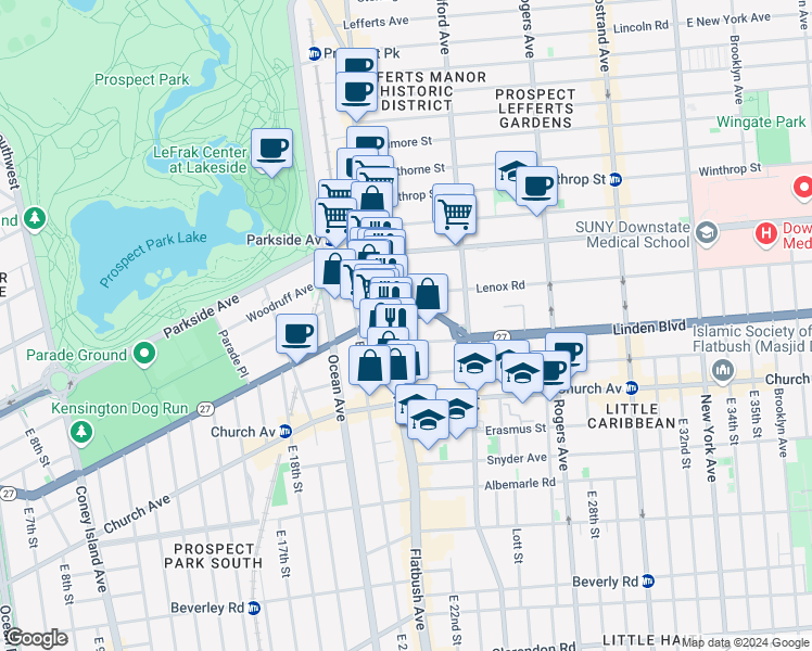 map of restaurants, bars, coffee shops, grocery stores, and more near in Brooklyn