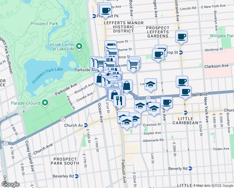 map of restaurants, bars, coffee shops, grocery stores, and more near in Brooklyn