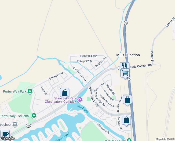map of restaurants, bars, coffee shops, grocery stores, and more near 363 Brigham Road in Stansbury Park