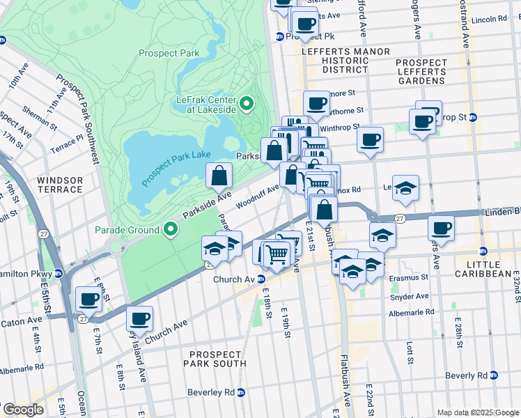 map of restaurants, bars, coffee shops, grocery stores, and more near 37 Saint Pauls Place in Brooklyn