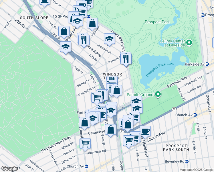 map of restaurants, bars, coffee shops, grocery stores, and more near 508 Vanderbilt Street in Brooklyn