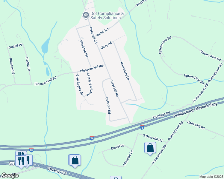 map of restaurants, bars, coffee shops, grocery stores, and more near 37 Deer Hill Road in Lebanon