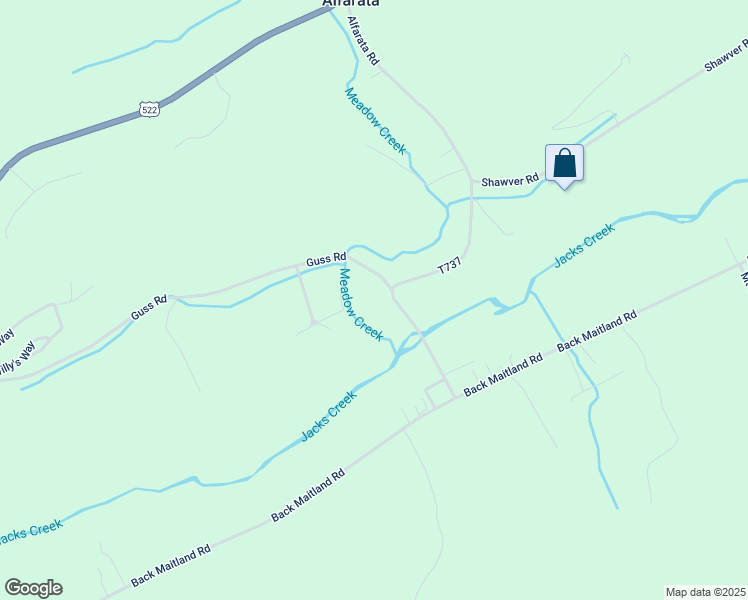 map of restaurants, bars, coffee shops, grocery stores, and more near 746 Guss Road in Lewistown