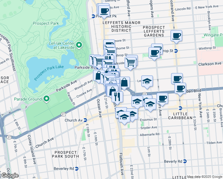 map of restaurants, bars, coffee shops, grocery stores, and more near in Brooklyn