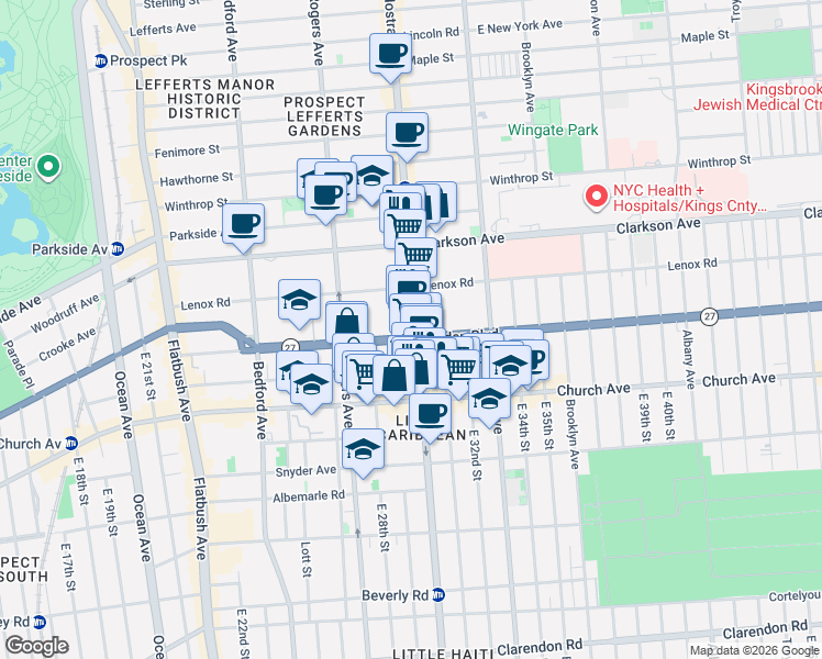 map of restaurants, bars, coffee shops, grocery stores, and more near in Brooklyn