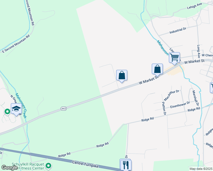 map of restaurants, bars, coffee shops, grocery stores, and more near 900 West Market Street in Orwigsburg