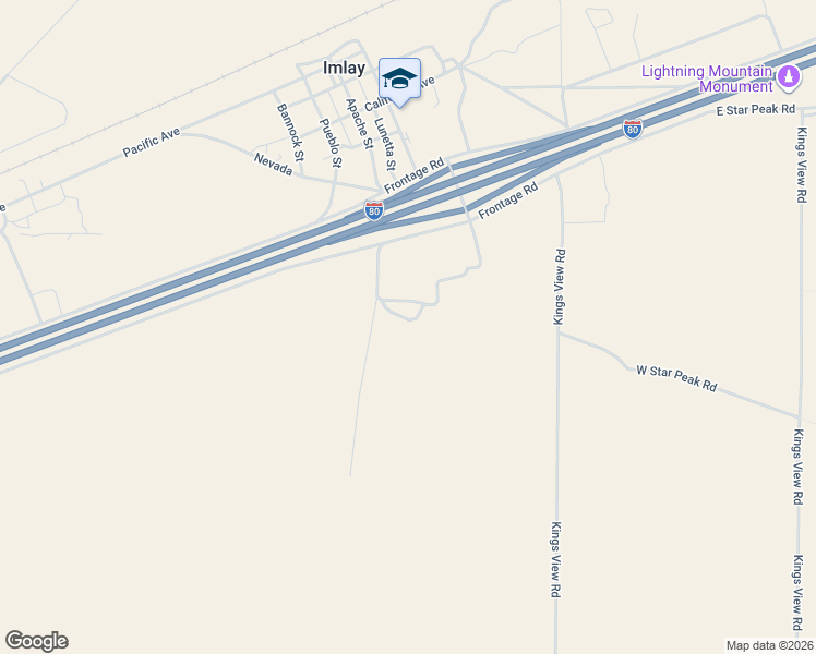 map of restaurants, bars, coffee shops, grocery stores, and more near 115 West Star Peak Road in Imlay