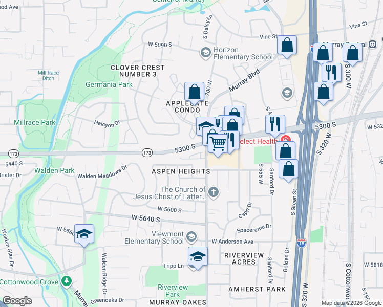 map of restaurants, bars, coffee shops, grocery stores, and more near West Signal Crest Drive in Herriman