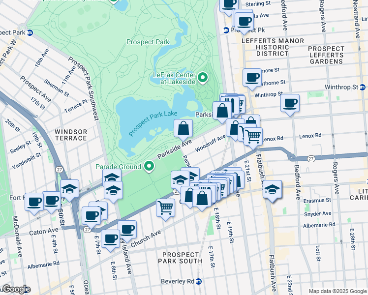 map of restaurants, bars, coffee shops, grocery stores, and more near in Brooklyn