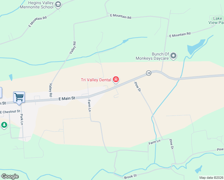 map of restaurants, bars, coffee shops, grocery stores, and more near 1137 East Main Street in Hegins