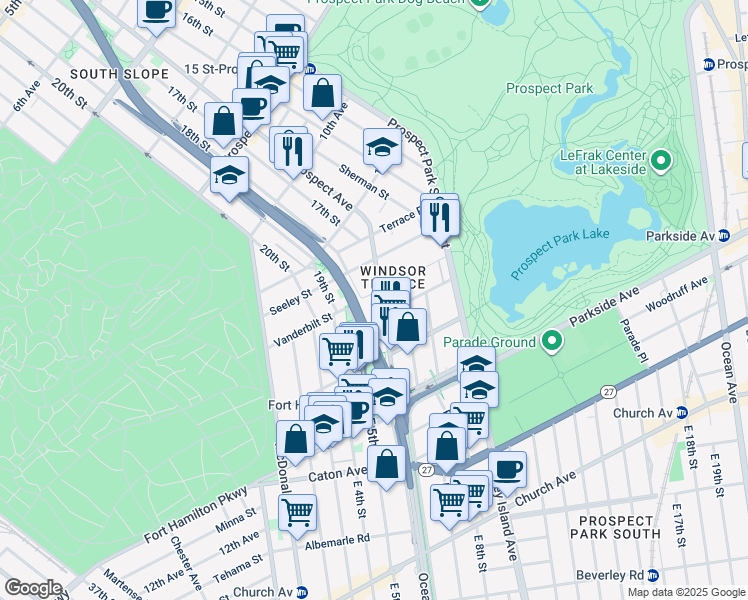 map of restaurants, bars, coffee shops, grocery stores, and more near 508 Vanderbilt Street in Brooklyn