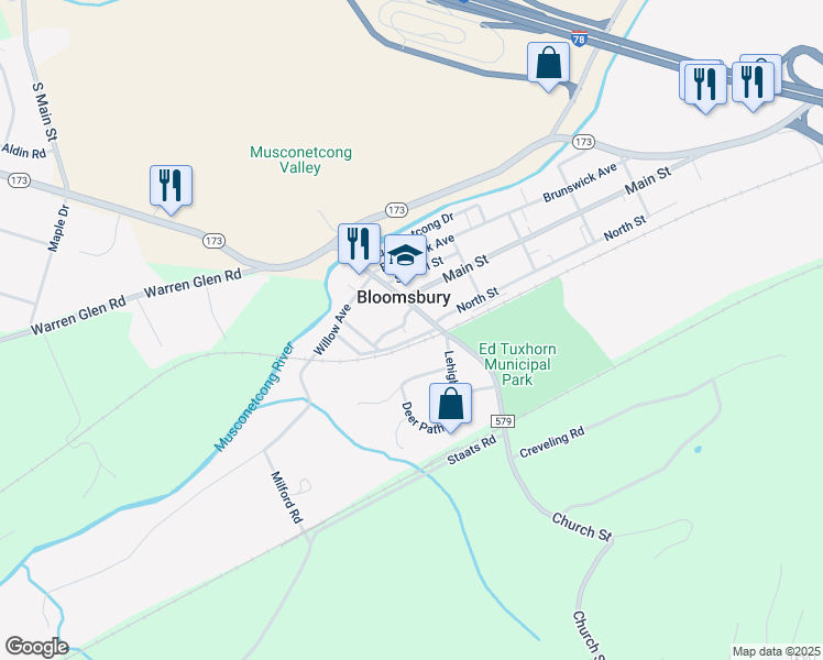 map of restaurants, bars, coffee shops, grocery stores, and more near 22 North Street in Bloomsbury