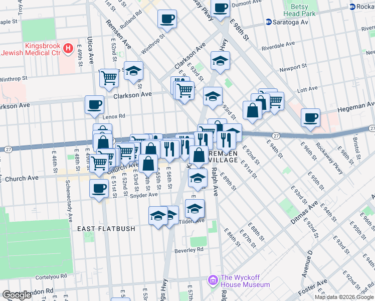 map of restaurants, bars, coffee shops, grocery stores, and more near in Brooklyn