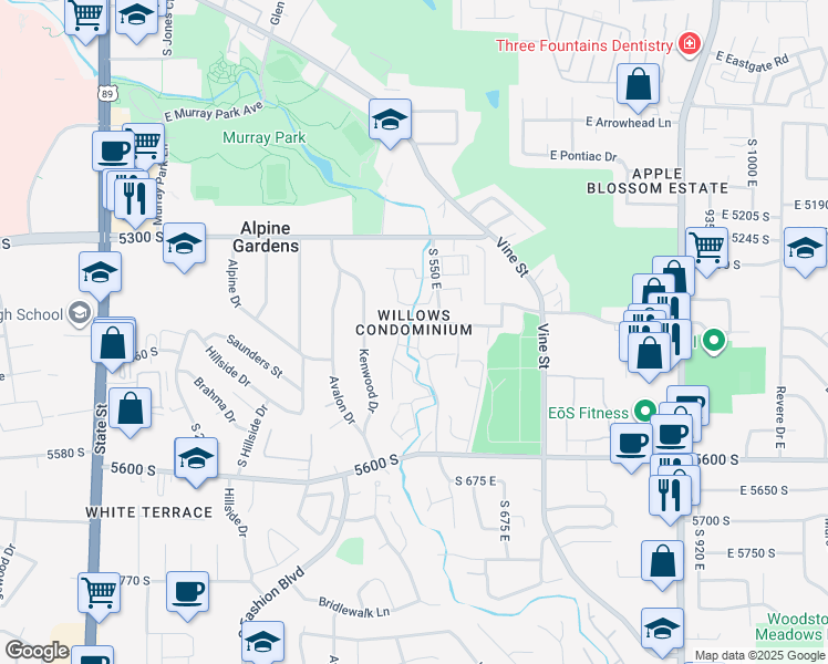 map of restaurants, bars, coffee shops, grocery stores, and more near in Murray