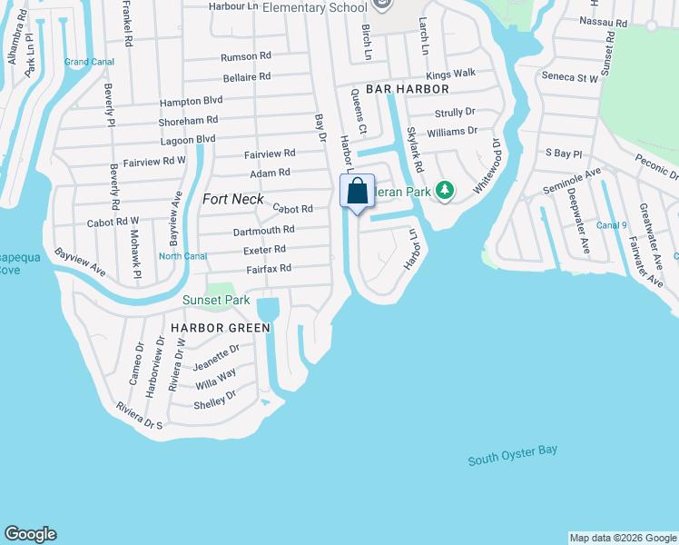 map of restaurants, bars, coffee shops, grocery stores, and more near 290 Bay Drive in Massapequa