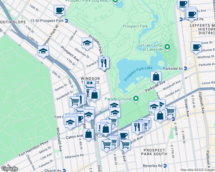 map of restaurants, bars, coffee shops, grocery stores, and more near in Brooklyn
