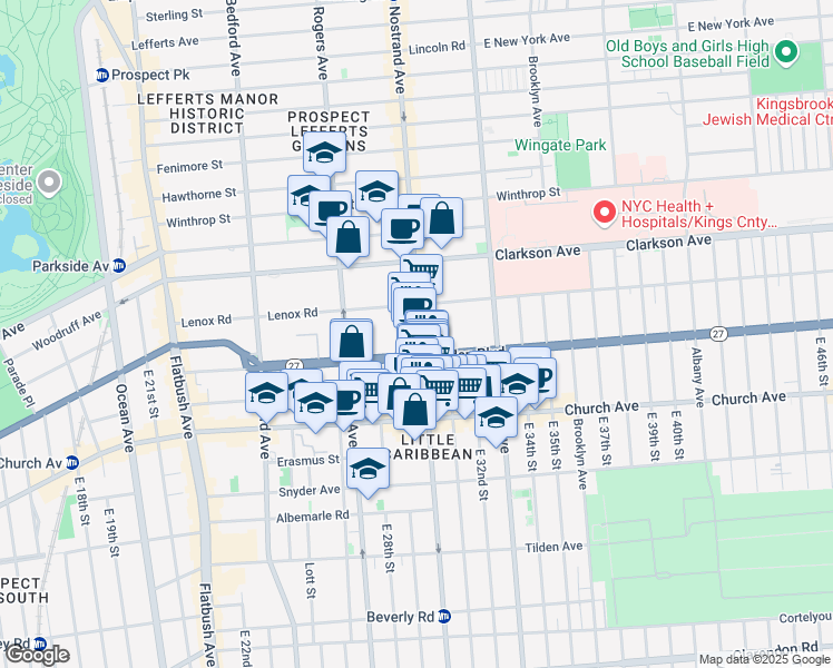 map of restaurants, bars, coffee shops, grocery stores, and more near in Brooklyn