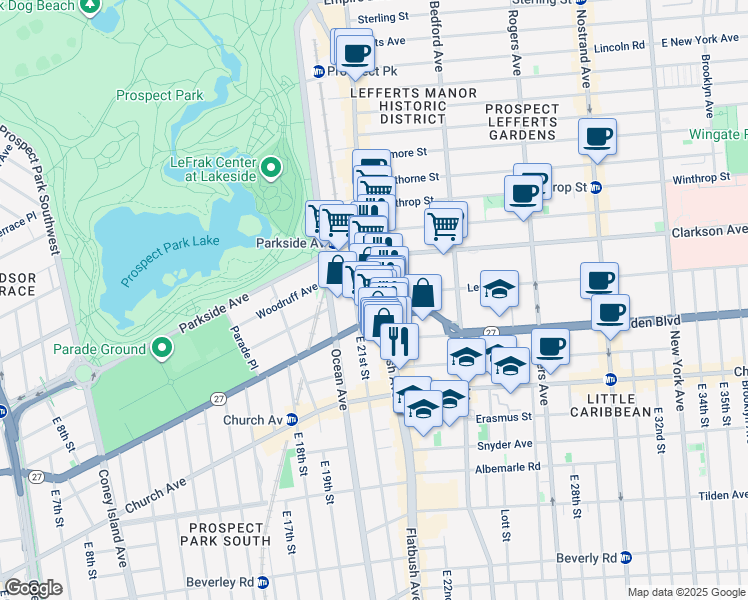 map of restaurants, bars, coffee shops, grocery stores, and more near in Brooklyn
