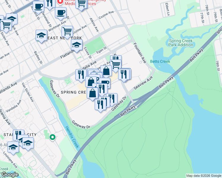 map of restaurants, bars, coffee shops, grocery stores, and more near 15 in Brooklyn