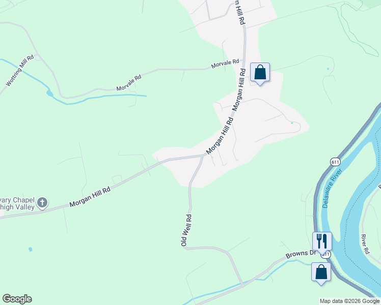 map of restaurants, bars, coffee shops, grocery stores, and more near 1625 Morgan Hill Road in Easton