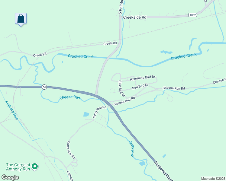 map of restaurants, bars, coffee shops, grocery stores, and more near 43 Yellow Bird Drive in Indiana