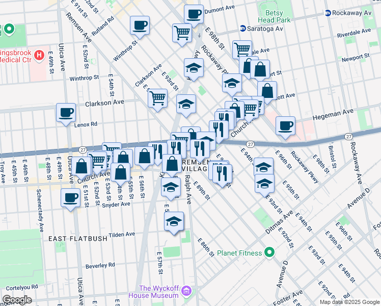 map of restaurants, bars, coffee shops, grocery stores, and more near in Brooklyn