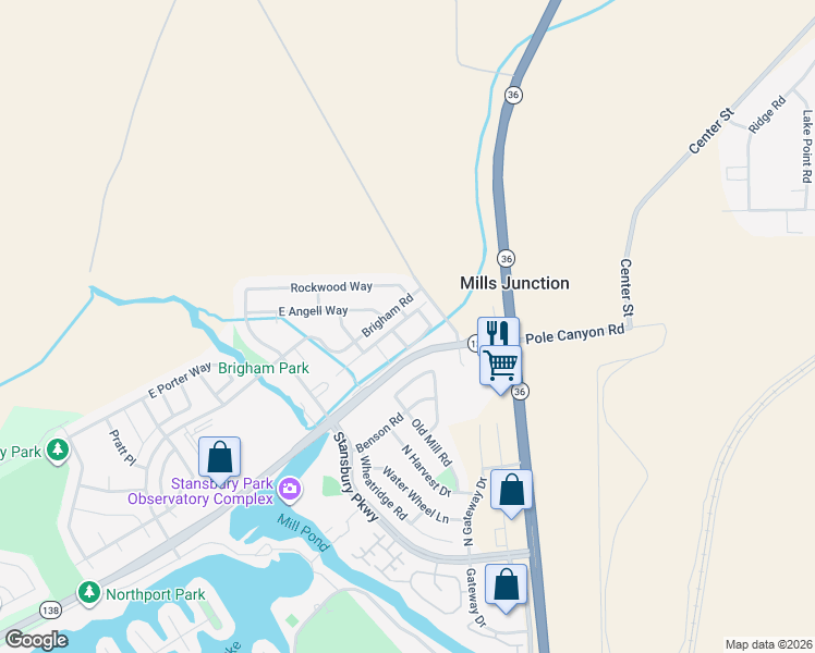 map of restaurants, bars, coffee shops, grocery stores, and more near 6822 Bigelow Drive in Stansbury Park