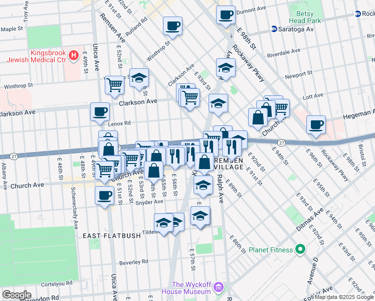 map of restaurants, bars, coffee shops, grocery stores, and more near in Brooklyn