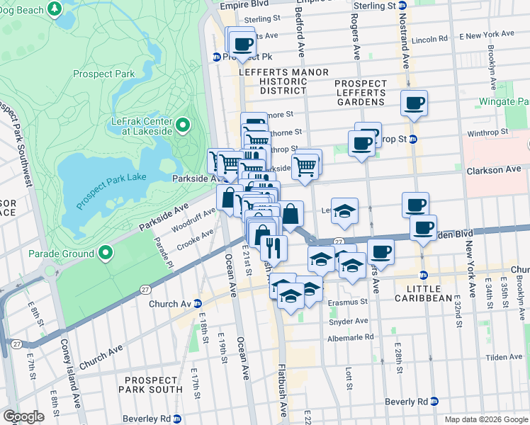 map of restaurants, bars, coffee shops, grocery stores, and more near in Brooklyn