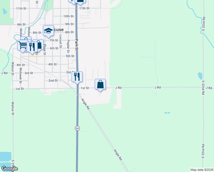map of restaurants, bars, coffee shops, grocery stores, and more near 202 Ash Street in Syracuse