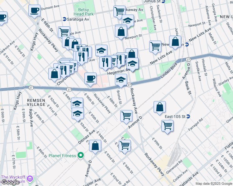 map of restaurants, bars, coffee shops, grocery stores, and more near in Brooklyn