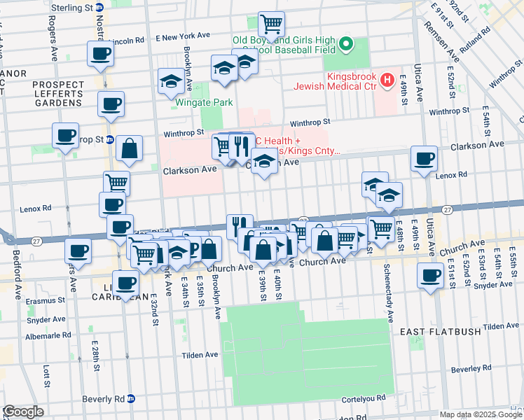 map of restaurants, bars, coffee shops, grocery stores, and more near in Brooklyn