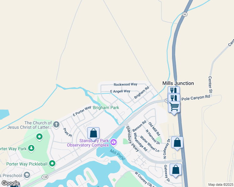 map of restaurants, bars, coffee shops, grocery stores, and more near 294 East Angell Way in Stansbury Park