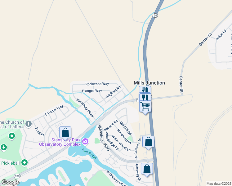 map of restaurants, bars, coffee shops, grocery stores, and more near 458 Brigham Road in Stansbury Park