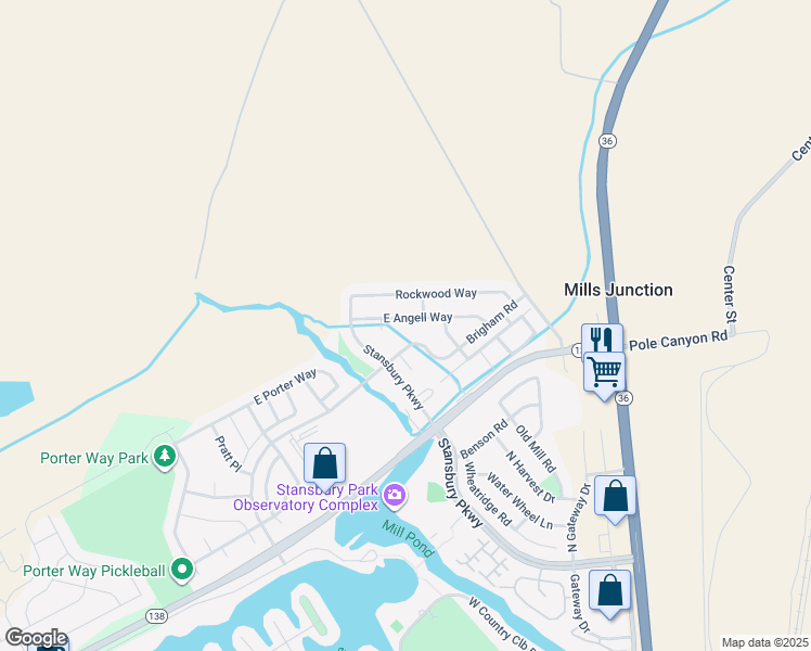 map of restaurants, bars, coffee shops, grocery stores, and more near 294 East Angell Way in Stansbury Park
