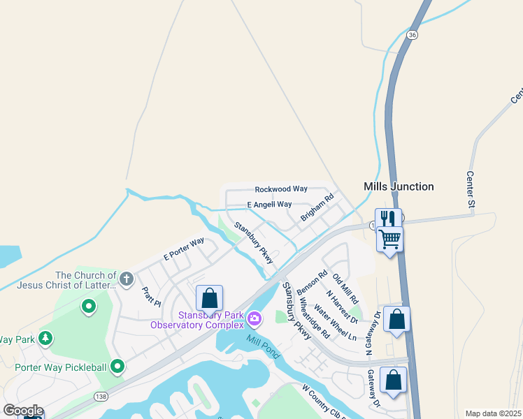 map of restaurants, bars, coffee shops, grocery stores, and more near 306 Rockwood Way in Stansbury Park