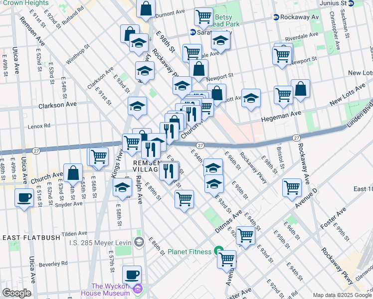 map of restaurants, bars, coffee shops, grocery stores, and more near in Brooklyn
