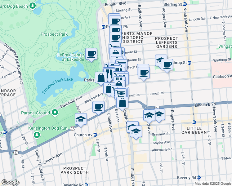map of restaurants, bars, coffee shops, grocery stores, and more near in Brooklyn