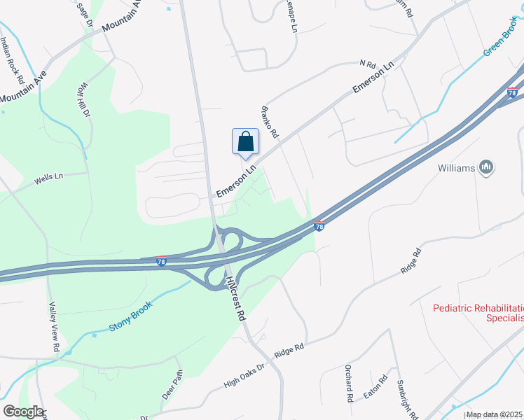 map of restaurants, bars, coffee shops, grocery stores, and more near 13 Watchung Heights Avenue in Warren