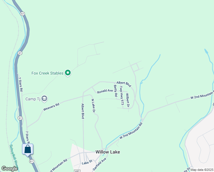 map of restaurants, bars, coffee shops, grocery stores, and more near 131 Albert Boulevard in Pottsville