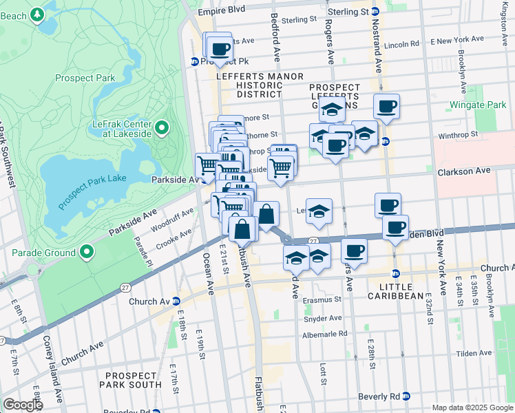 map of restaurants, bars, coffee shops, grocery stores, and more near in Brooklyn