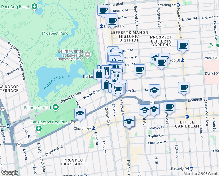 map of restaurants, bars, coffee shops, grocery stores, and more near in Brooklyn