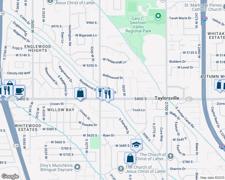 map of restaurants, bars, coffee shops, grocery stores, and more near 3116 Hayden Way in Salt Lake City